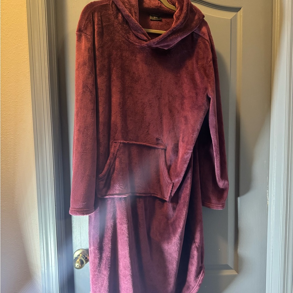 Plush Burgundy Cowl Neck Sweater